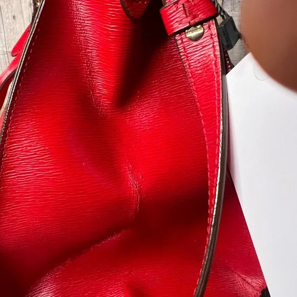 RLL Ralph Lauren Red Leather tote shoulder Handbag - Picture 13 of 15